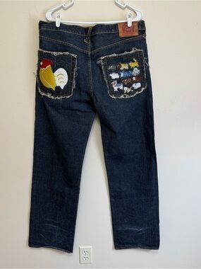 RMC Martin Ksohoh Dark Wash 1002 Vintage Fit Animal Embroidered Jeans 38x34
